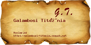 Galambosi Titánia névjegykártya
